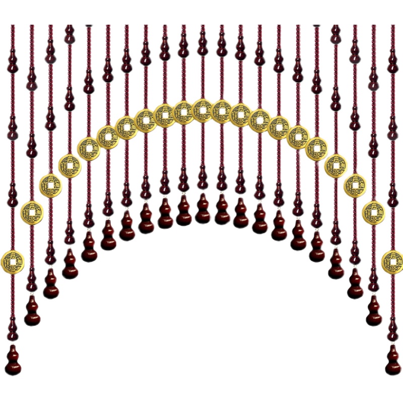 桃木葫芦珠帘隔断帘家用客餐厅卧室遮挡卫生间水晶帘子免打孔门帘