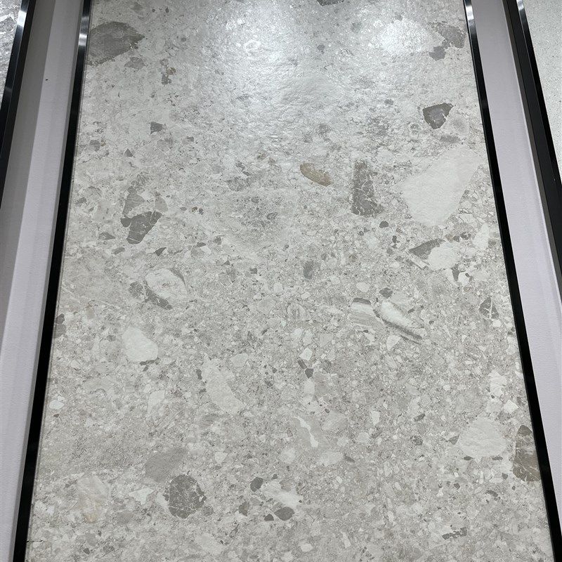 风花雪月大颗粒水磨石瓷砖600x1200客厅阳台奶油色化妆室民宿地砖