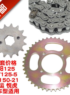 大阳/大运摩托车配件链轮DY125-5套链悦虎DYM150-21H牙盘链条齿轮