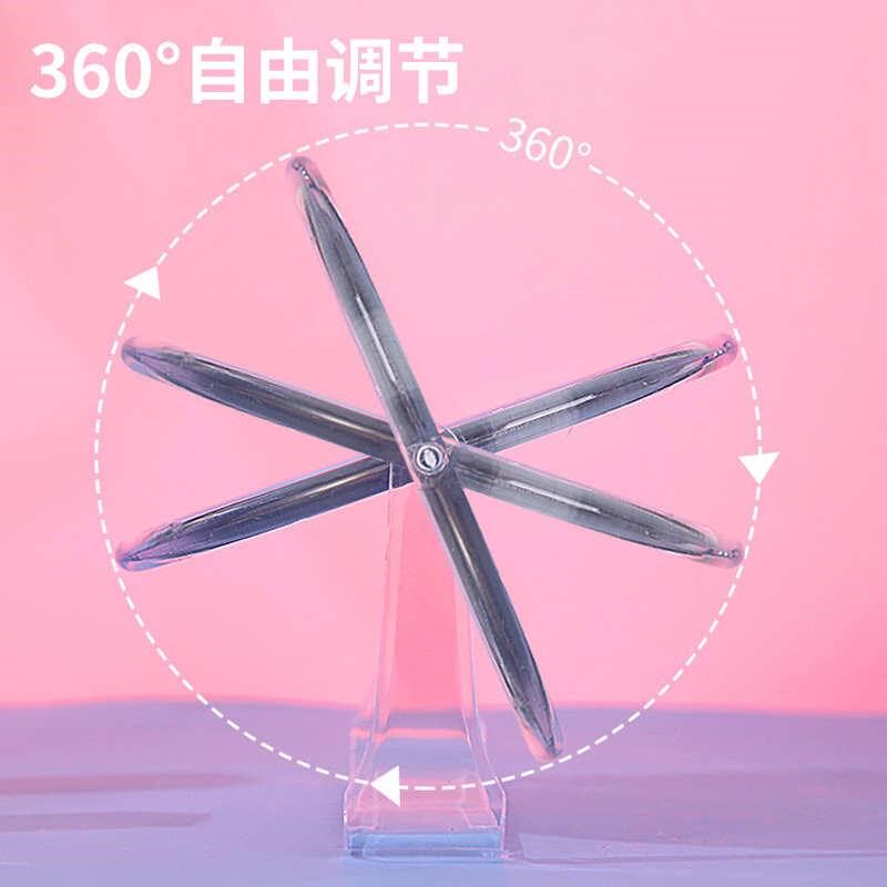 折叠宿舍力桌面台式化妆镜包亚克圆形旋转双面邮便携家用方形高清