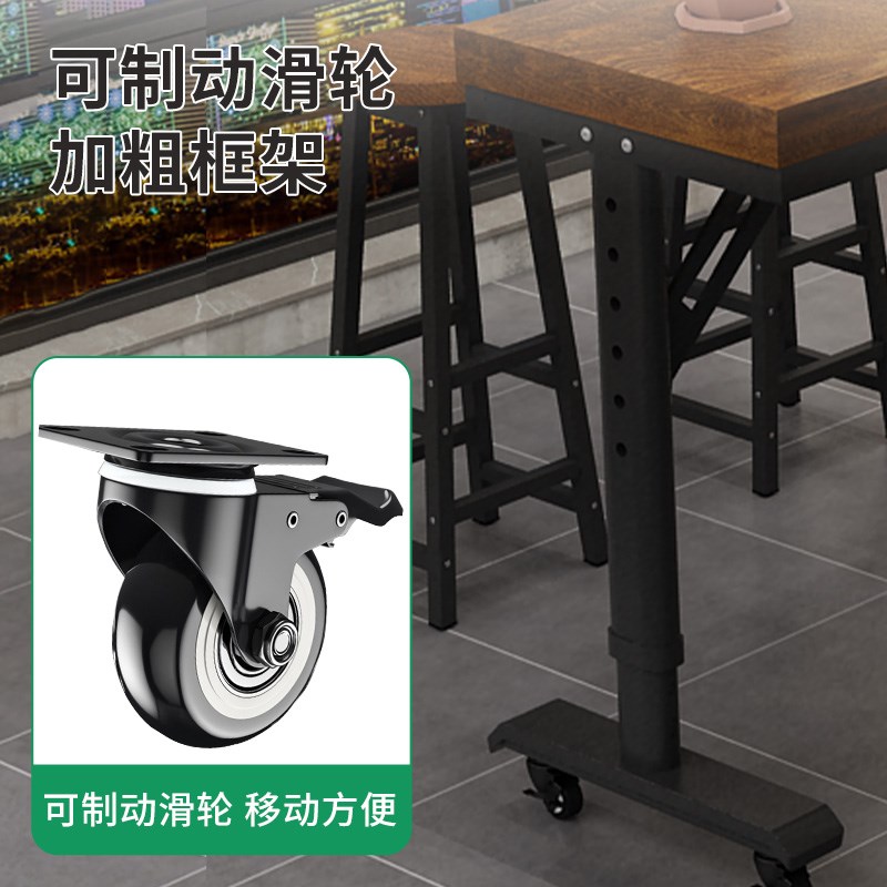 吧台桌升降桌靠墙家用电脑桌长条桌子简易吧台窄桌客厅可升降书桌