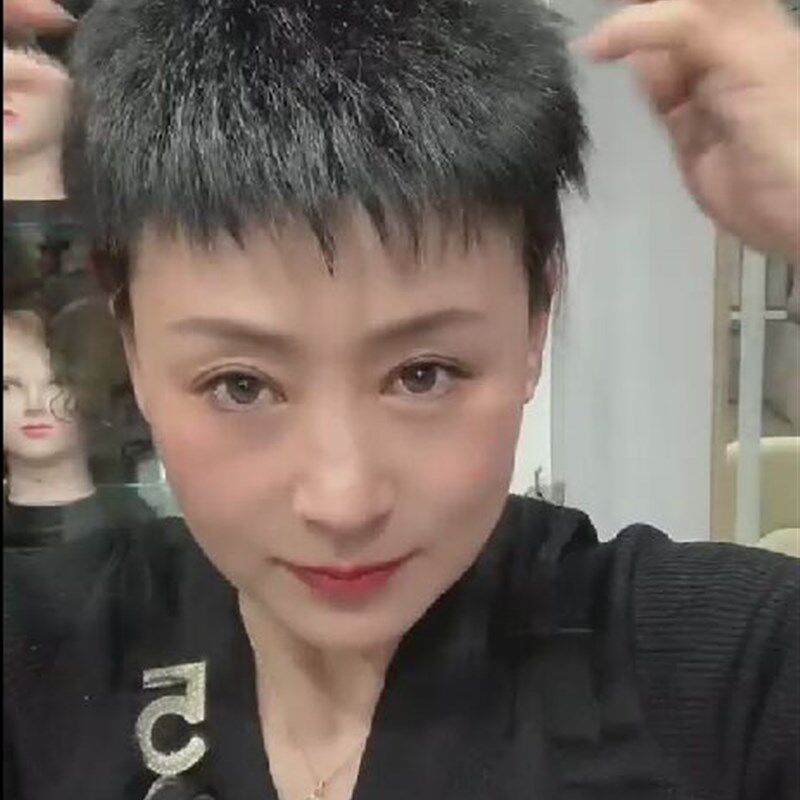 小函假发定做男假发m夏季短寸头假发E套军训发型假发发套男士假发