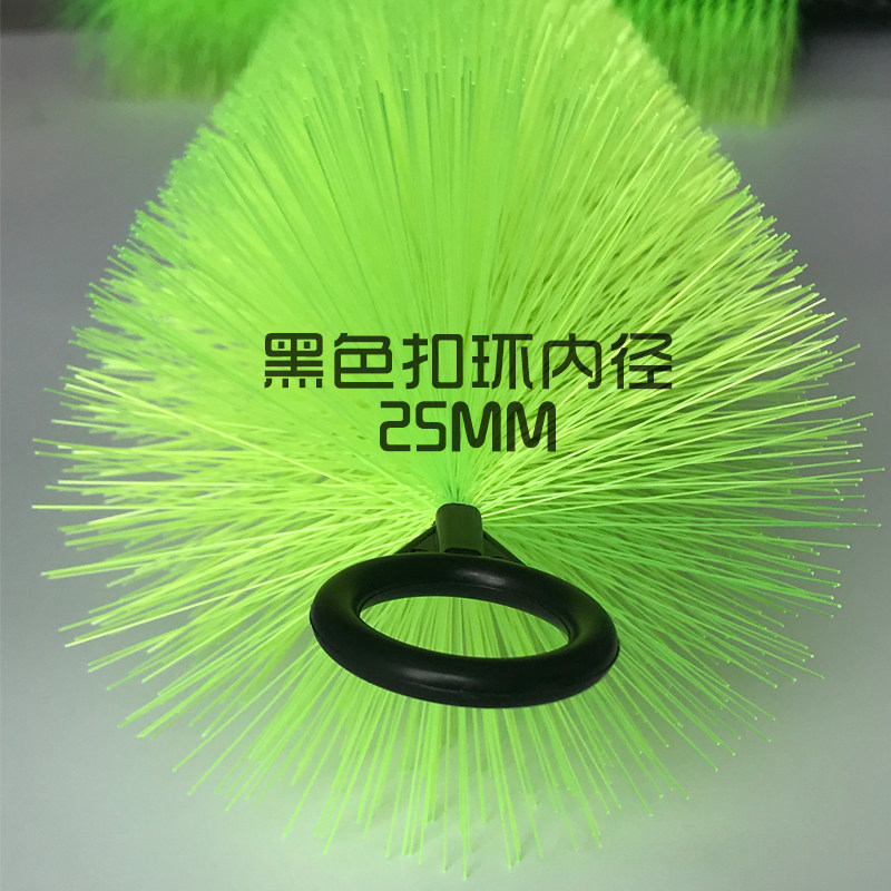 绿色优质鱼缸毛刷锦鲤鱼池过滤毛刷水族箱底滤材料十字304不锈钢