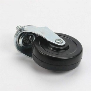 螺杆式 M1025橡胶脚轮展示架万向脚轮带刹车轻型实心小轮子万向轮