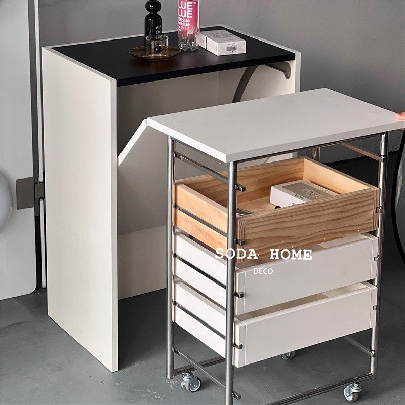 中古实木折叠桌多功能长方形隐形床头桌可移动小推车学习办公书桌,住宅家具,岛台,淘宝优惠券,粉丝福利购,淘宝优惠卷