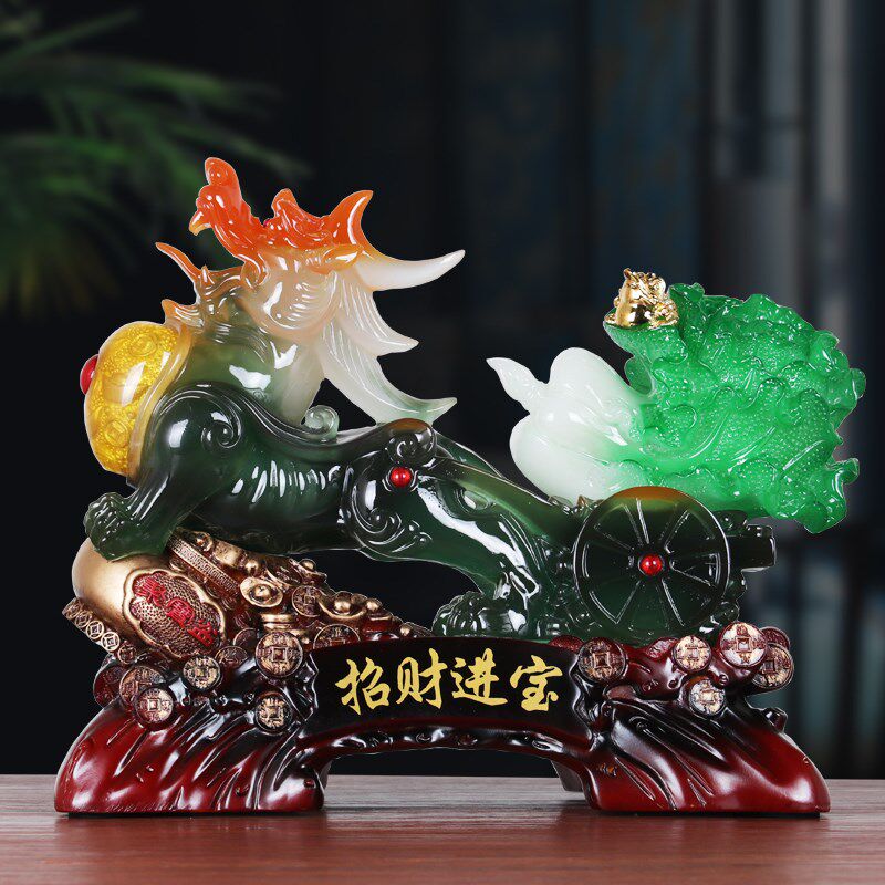 玉白菜招财摆件貔貅工艺s开业礼品酒柜装饰品客厅开店开张乔迁送