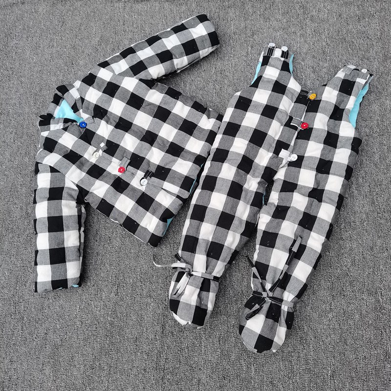 宝宝手工棉衣婴幼儿童秋冬加厚棉服新生儿花包脚棉袄棉裤套装