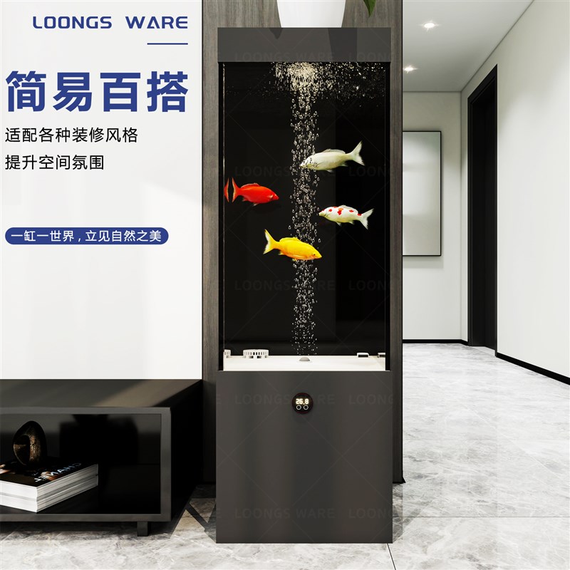 龙造立式鱼缸一体鱼缸客厅2025新款方缸小型客厅底滤鱼缸生态鱼缸