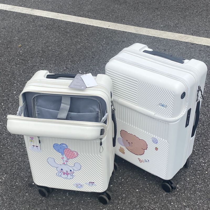前开口多功能充电行l李箱小型登机箱20寸密码旅行箱女商务拉杆箱