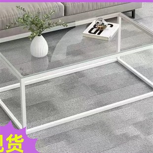 茶桌玻璃简约茶几餐桌桌子多功能玻璃茶几影音室长方形钢化桌面