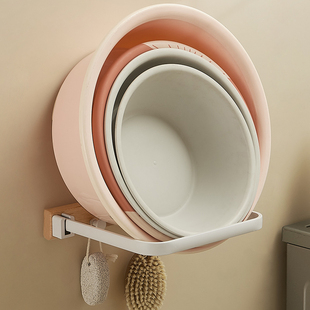 原木风实木奶油风脸盆架免打孔壁挂式 日式 挂钩收纳层架子浴室化妆