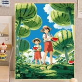 宫崎骏 饰画 夏天数字油画diy填充填色手工绘卡通动漫丙烯油彩装