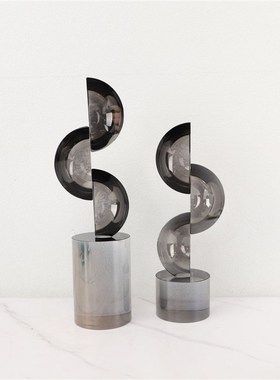 北欧轻奢极简水晶几何摆件样板房玄关卧室茶几家居客厅装饰品摆件