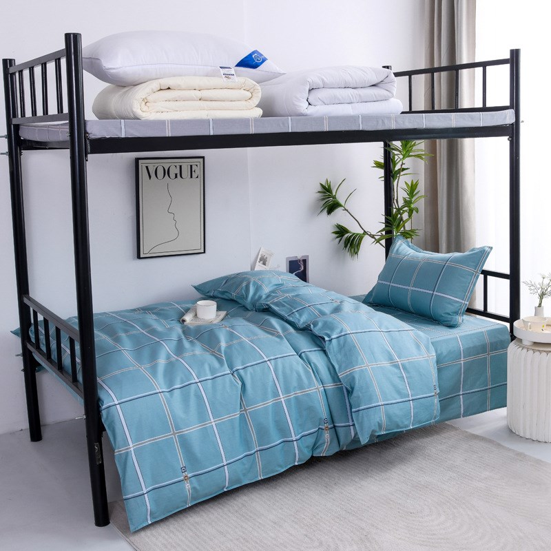 全棉学生宿舍三件套床上用品寝室上下铺纯棉被套床单人全套六件套