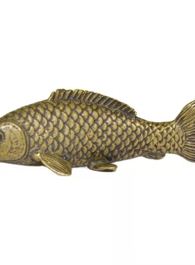 仿古做旧铜器实心黄铜铜鲤鱼小摆件迷你小鱼儿铜艺小鲤鱼铜鱼