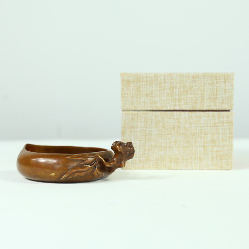 赋比兴 国家非遗 寿桃铜砚台 小楷墨盒 传统失蜡法仿古铜器 高端