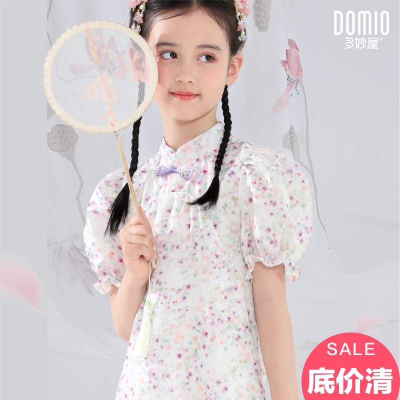女童夏装连衣裙2024新款国风新中式汉服儿童公主裙大童洋气旗袍裙