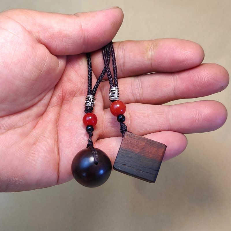 雷击枣木吊坠小孩宝宝婴儿防夜哭走夜路保平安钥匙扣车挂件老木料