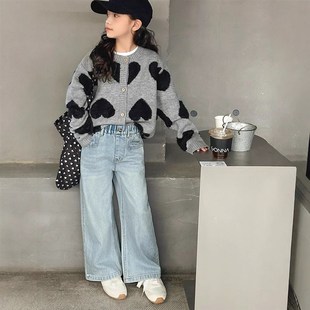 女童毛衣开衫2025春秋装新款儿童春装宽松上衣洋气中大童时髦外套