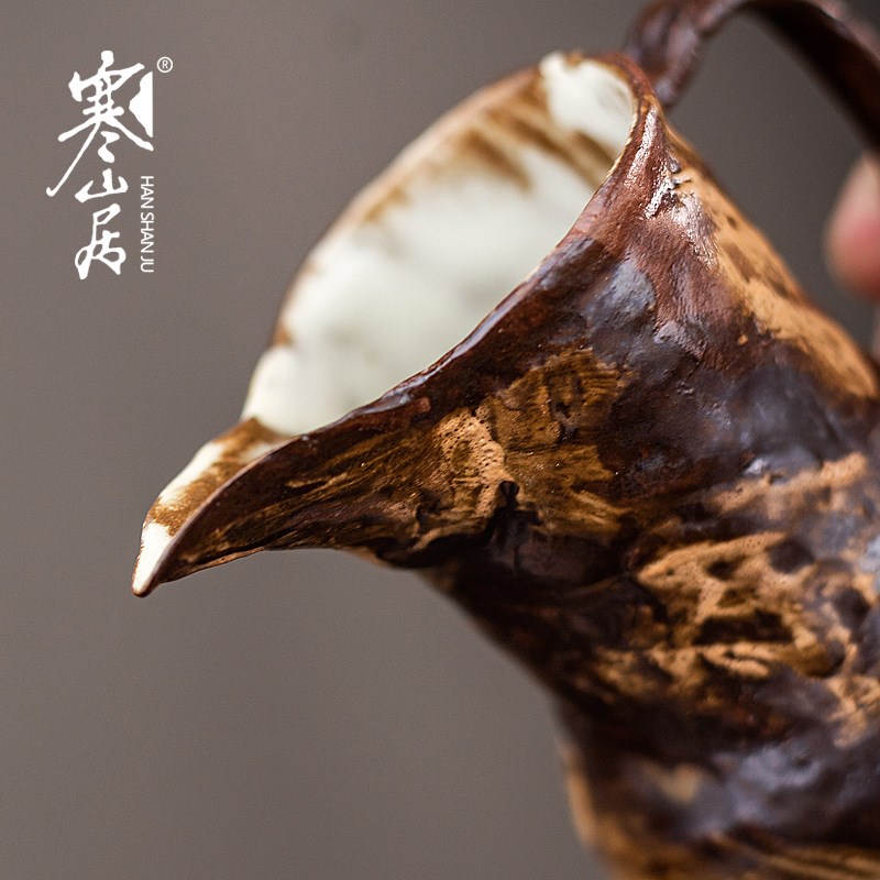 寒山居手工捏陶瓷公道杯禅意侘寂风手执壶分茶杯匀杯仿古茶器公杯