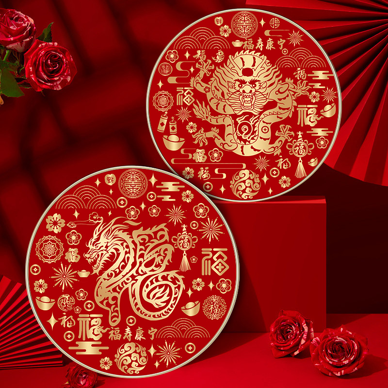 十字绣2023新款线绣客厅新年百福龙年生肖自己秀diy手工小件2024