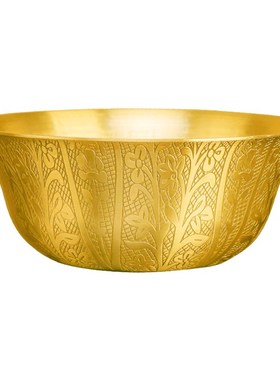 铜碗纯铜黄铜米缸聚宝盆摆件百福缸家用小碗铜盆家居客厅桌面摆设