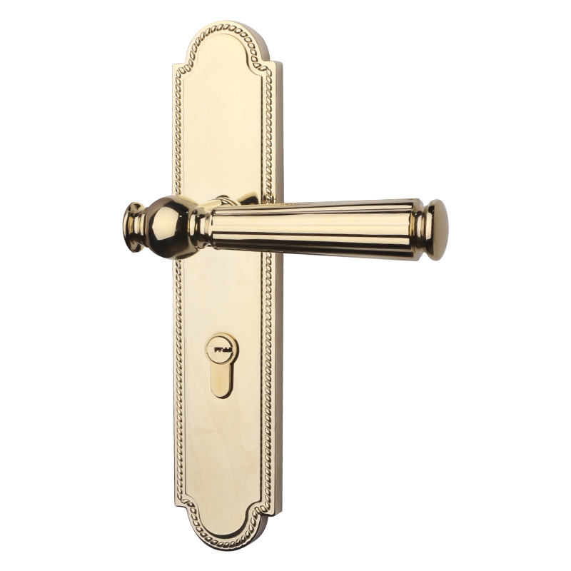 依佰利法式奶油风复古轻奢双开室内房门卧室实木门静音连体门锁具