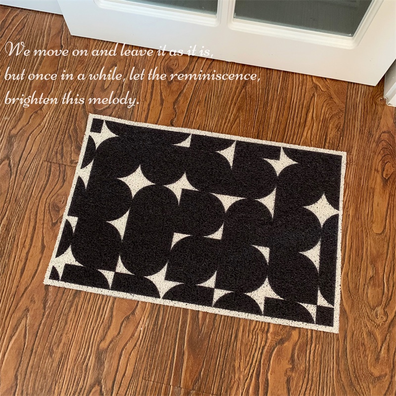 复古轻奢入户地垫裁剪丝圈门垫进门脚垫玄关家用户外垫子门口防滑