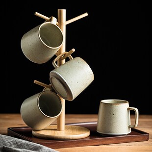 复古粗陶马克杯大容量早餐杯牛奶杯子办公室水杯泡茶杯家用个人杯