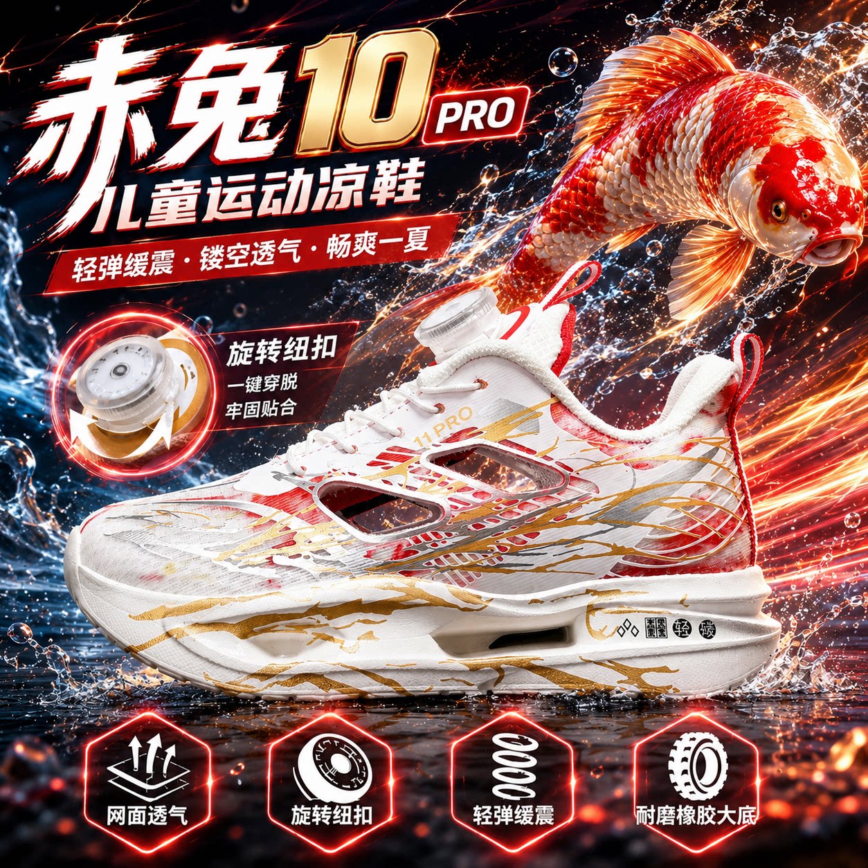 赤兔10Pro儿童运动凉鞋9男