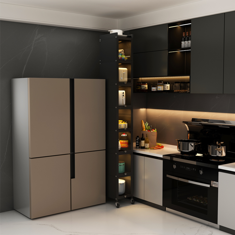 厨房超窄夹缝柜收纳柜宽20/25/30cm公分落地多层置物架冰箱侧边柜