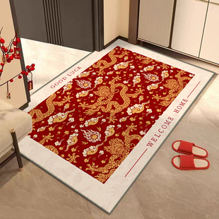 入户门地垫龙年半圆进门门口地毯玄关喜庆脚垫子新年耐脏防滑2024