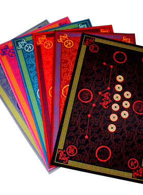 进门五帝钱地垫脚垫门垫绒面入户玄关防滑垫落地地垫 黑色红色