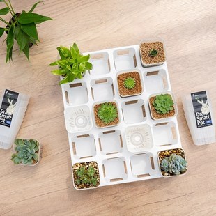 花信花盆托架耐用高颜值收纳托架20格底部存水呼吸盆适配多规格