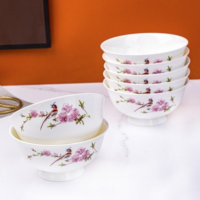 简约家用景德镇骨瓷餐具6/7英寸吃饭陶瓷碗面碗饭碗泡面碗吃面碗