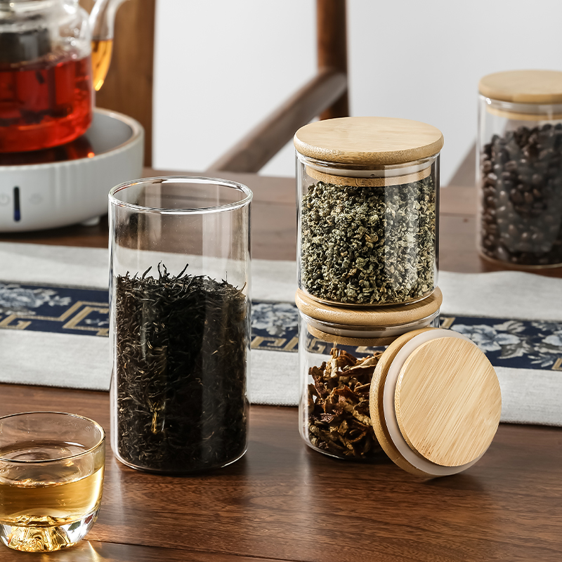 玻璃茶叶罐家用密封罐咖啡豆保存带盖小茶罐普洱绿茶小号茶盒