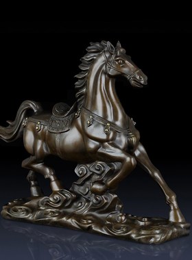 铜艺铺 精品纯铜马到成功摆件办公室家居装饰铜马工艺品礼品摆件