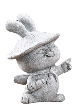 创意中式国潮风青砂石兔子摆件创意家居客厅茶室桌面茶玩装饰品