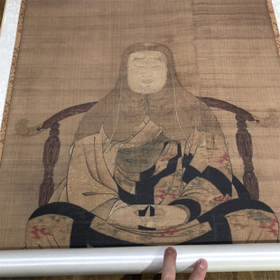 天台智者大师像 清代绘制艺术微喷复制佛像人物国画古代佛画挂画