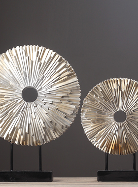 欧式禅意圆筒屏风摆件 家居客厅玄关样板间装饰酒店艺术品摆设