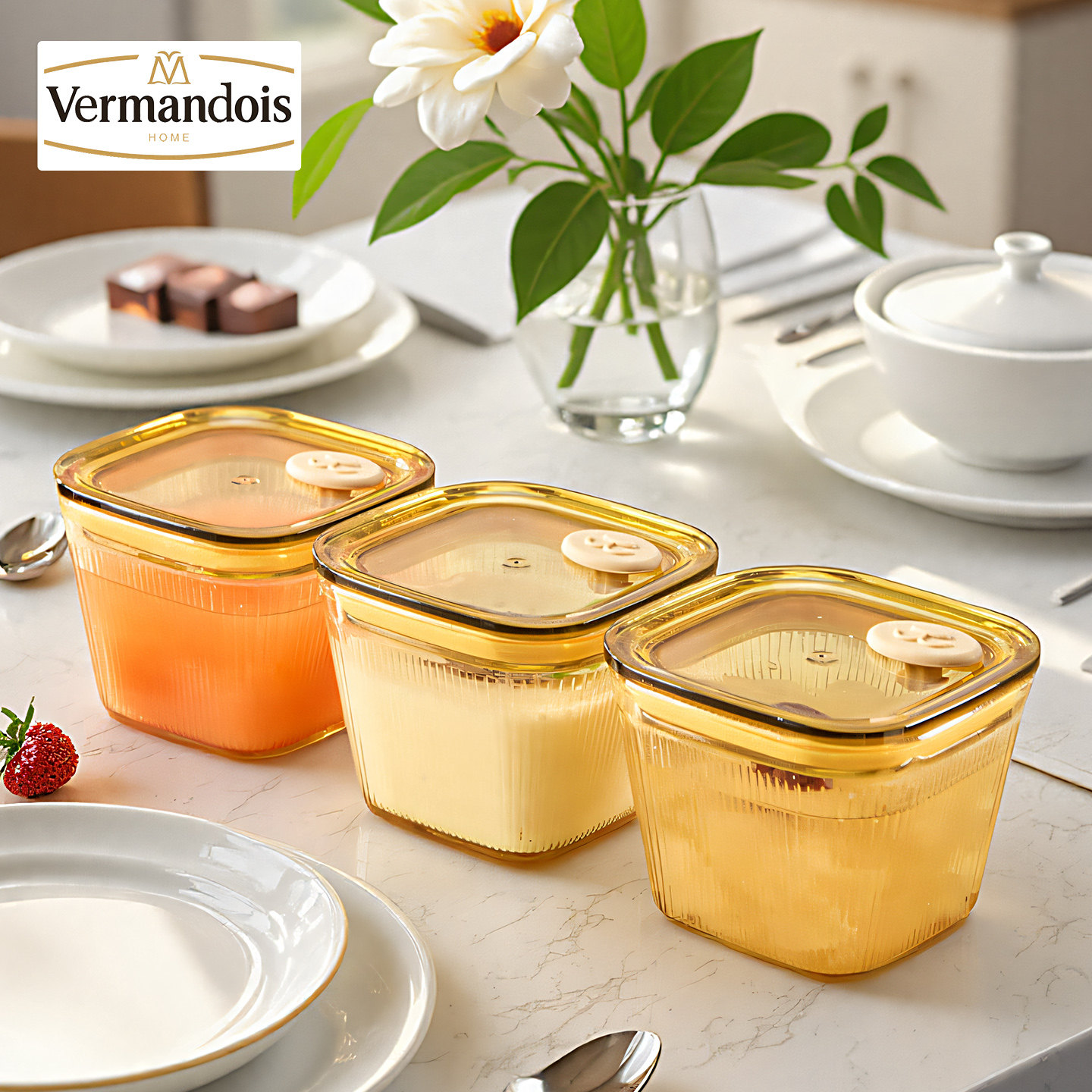 Vermandois咸菜盒高硼硅玻璃可微波炉玻璃密封罐食品级玻璃小饭盒