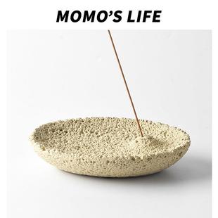 小众侘寂风香插高级感线香底座复古小香炉香盘香托多功能圣木托盘