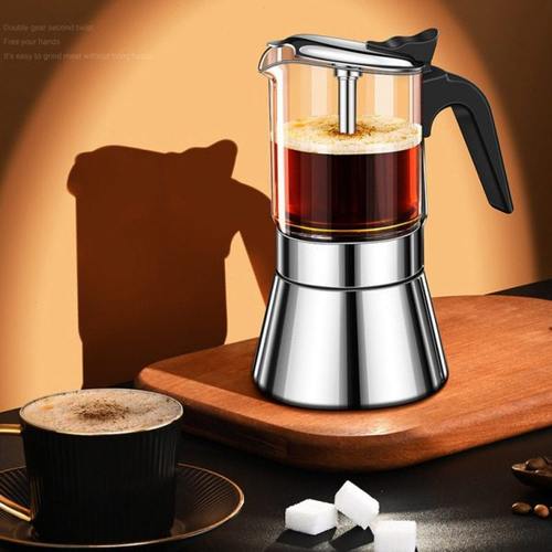 seecin不锈钢摩卡壶双阀煮咖啡家用咖啡机电陶炉意式手冲咖啡壶