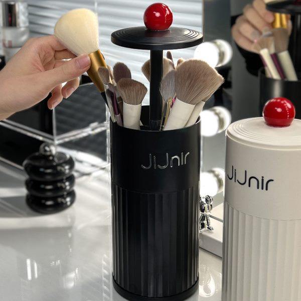 德国按压化妆刷收纳筒防尘梳妆台桌面收纳盒眉笔刷子桶自动升降,收纳整理,化妆刷收纳盒/桶,淘宝优惠券,粉丝福利购,淘宝优惠卷
