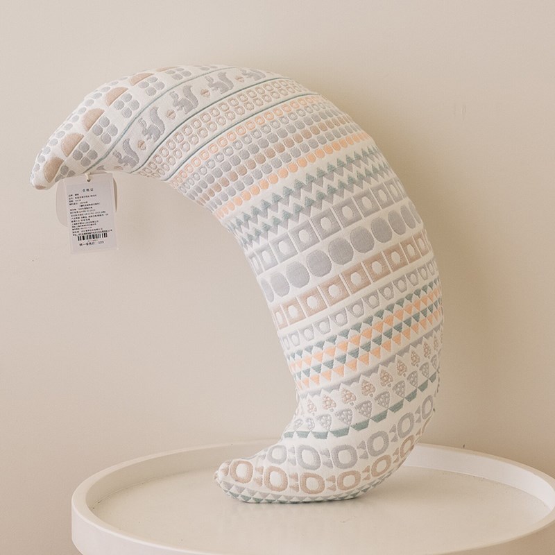 yazan雅赞月亮抱枕 新生儿靠背枕哺乳枕婴儿宝宝侧睡排气趴趴枕头