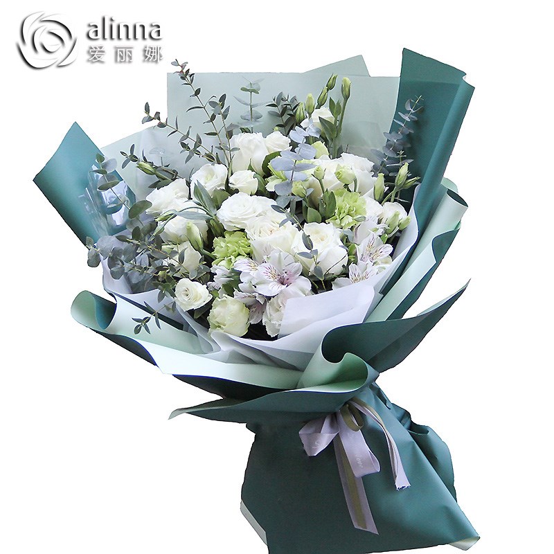 北京鲜花黄白菊花花束康乃馨小手提花篮鲜花速递同城花店配送上门