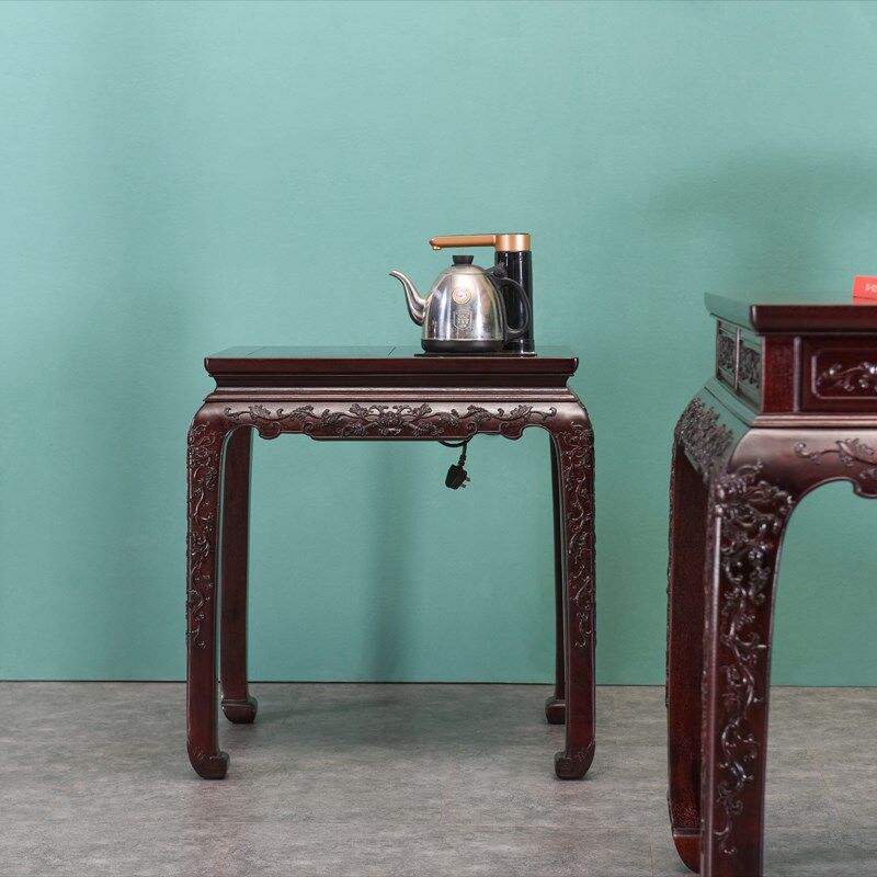 贡艺名居赞比亚血檀西潘莲茶几茶水柜实木中式电磁炉烧水小茶桌