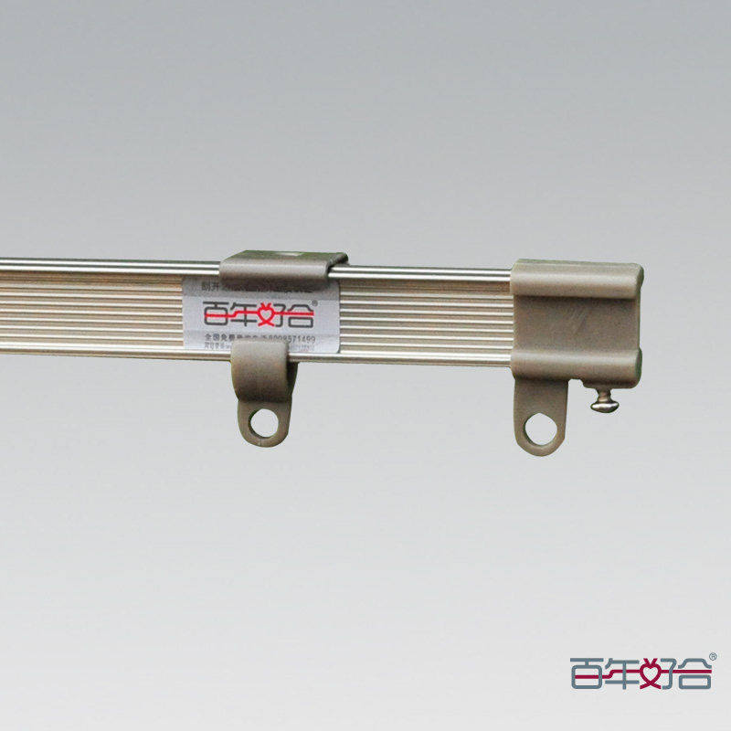 德裕铝合金弯曲轨道窗帘杆 U/L型拐角窗飘窗阳台导轨隐形小滑轨