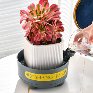 花盆底座旋转塑料圆形接水盘垫底花盘托架多肉植物增高储水底托盘