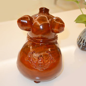 辈辈有福木质福猪储蓄罐儿童只进不出存钱罐客厅储钱罐实木雕摆件